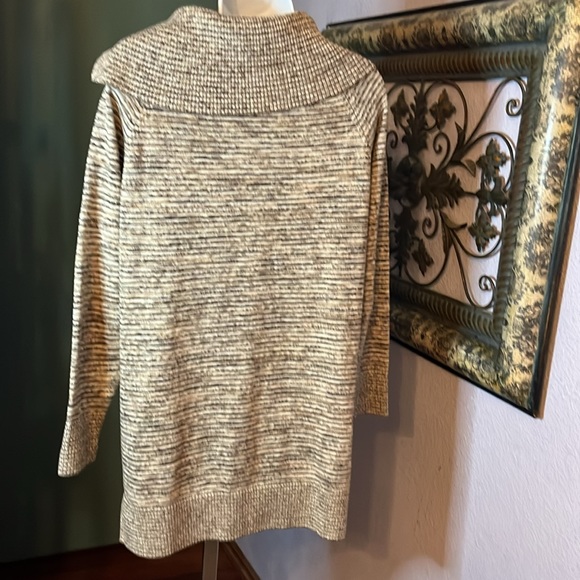 Jeanne Pierre Women’s  Brown Variegated Wide Collar Sweater Sz  M - Picture 8 of 11